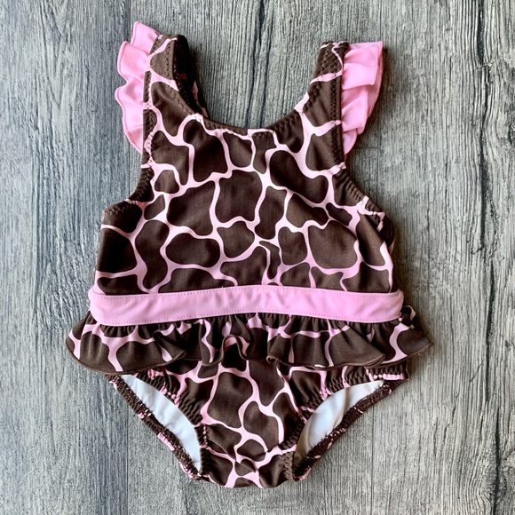12 month baby girl one-piece swimsuit - The Children’s Place - giraffe print - Picture 1 of 5